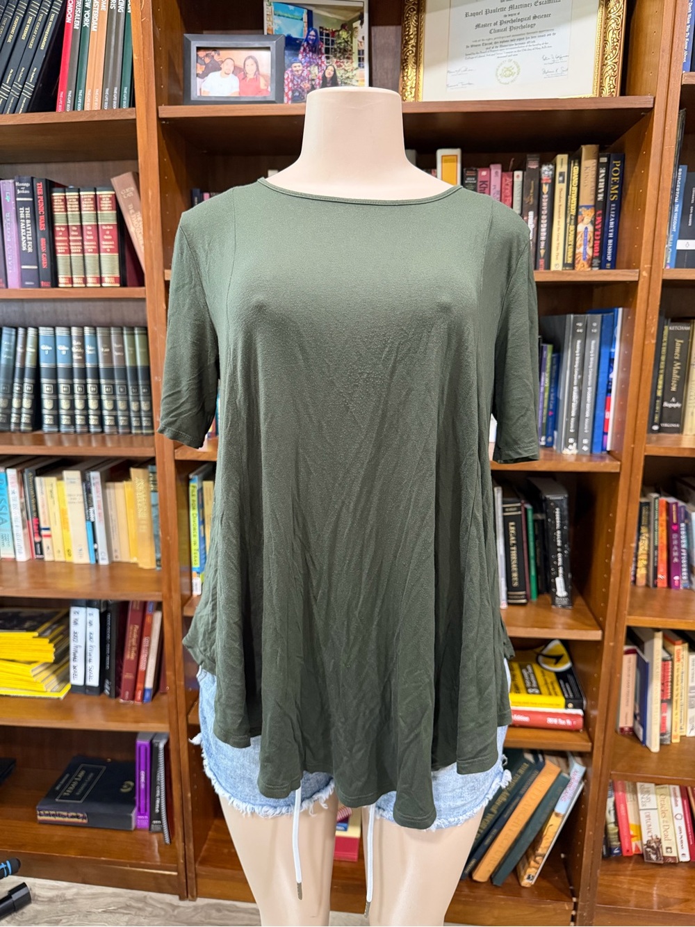 Forever 21 Olive Green Swing Tunic Top